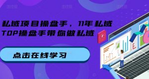 私域项目操盘手,11年私域TOP操盘手带你做私域-最全资源库