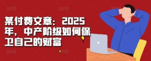 某付费文章：2025年，中产阶级如何保卫自己的财富-最全资源库