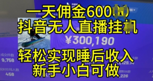 2024年11月抖音无人直播带货挂JI，小白的梦想之路，全天24小时收益不间断实现真正管道收益【揭秘】-最全资源库