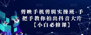 剪映手机剪辑实操班-手把手教你拍出抖音大片【小白必修课】-最全资源库
