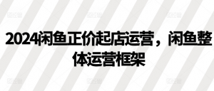 2024闲鱼正价起店运营,闲鱼整体运营框架-最全资源库