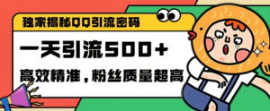 独家解密QQ里的引流密码，高效精准，实测单日加100+创业粉【揭秘】-最全资源库
