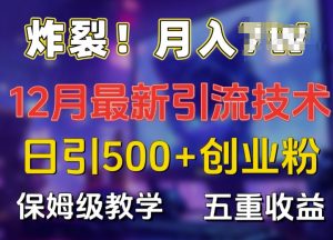 炸裂!揭秘12月最新日引流500+精准创业粉,多重收益保姆级教学-最全资源库