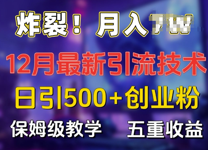 炸裂!揭秘12月最新日引流500+精准创业粉,多重收益保姆级教学-最全资源库