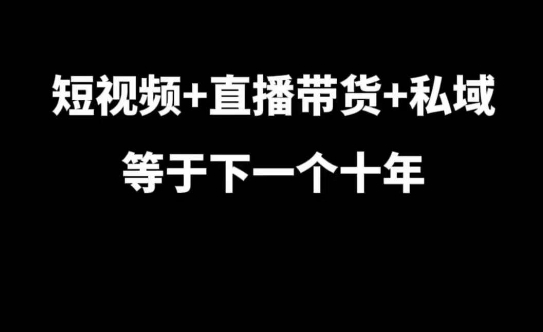 短视频+直播带货+私域等于下一个十年,大佬7年实战经验总结-最全资源库