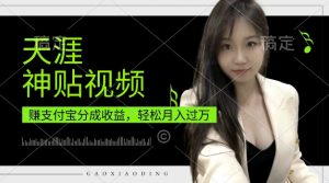 支付宝分成计划，天涯神贴视频，轻松月入过W，操作简单，适合宝妈，上班族【揭秘】-最全资源库