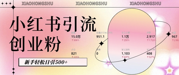 小红书私域引流无脑操作法:AI生成内容,粉丝自动转化,新手轻松日引500+创业粉-最全资源库