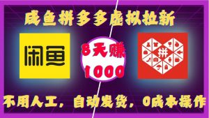 咸鱼拼多多虚拟拉新，不用人工，自动发货，0成本操作，8天收益1k-最全资源库