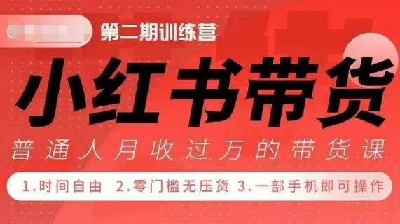 小Red书带货42天训练营 2.0版，宝妈+自由职+上班族+大学生，提高副业收入的大红利项目-最全资源库