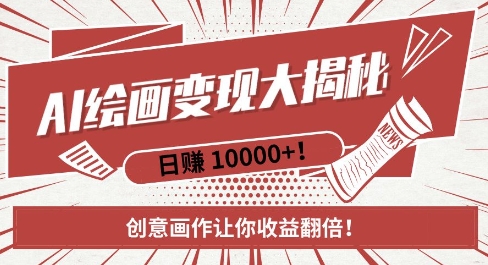 AI梦境绘画致富秘籍，复制粘贴，新手也能快速掌握，创意画作让你收益翻倍-最全资源库
