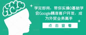 学完即用，带你实操0基础学会Google精准客户开发，成为外贸业务高手-最全资源库