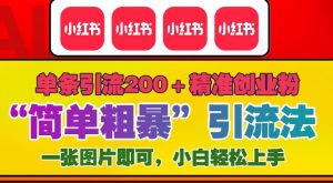 12月底小红书”简单粗暴“引流法,单条引流200+精准创业粉-最全资源库