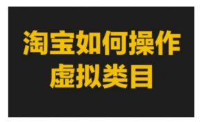 淘宝如何操作虚拟类目，淘宝虚拟类目玩法实操教程-最全资源库