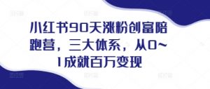 小红书90天涨粉创富陪跑营,三大体系,从0~1成就百万变现,做小红书的最后一站-最全资源库
