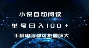 小说自动阅读 单号日入100+ 手机电脑都可 批量放大操作【揭秘】-最全资源库