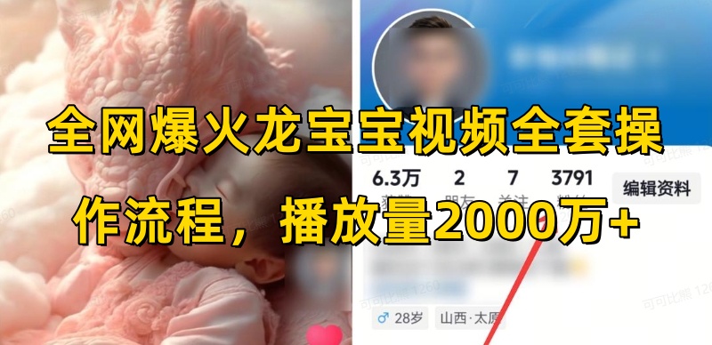 全网爆火龙宝宝视频全套操作流程，播放量2000万+-最全资源库