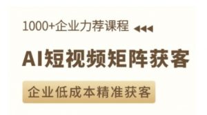 AI短视频矩阵获客实操课,企业低成本精准获客-最全资源库