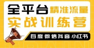 全平台精准流量实战训练营,百度微信抖音小红书SEO引流教程-最全资源库