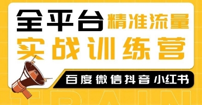 全平台精准流量实战训练营,百度微信抖音小红书SEO引流教程-最全资源库