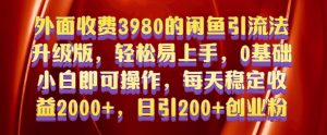 外面收费3980的闲鱼引流法，轻松易上手,0基础小白即可操作，日引200+创业粉的保姆级教程【揭秘】-最全资源库