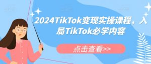 2024TikTok变现实操课程,入局TikTok必学内容-最全资源库