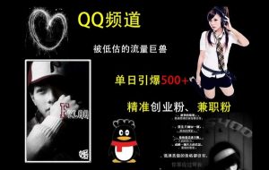 QQ频道:被低估的流量巨兽,单日引爆500+精准创业粉、兼职粉的引流秘籍-最全资源库