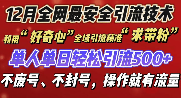 12 月份全网最安全引流创业粉技术来袭，不封号不废号，有操作就有流量【揭秘】-最全资源库