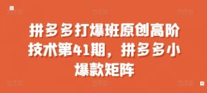 拼多多打爆班原创高阶技术第41期，拼多多小爆款矩阵-最全资源库