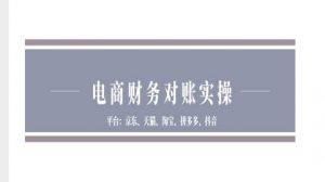 电商财务对账实操-京东天猫淘宝拼多多抖音电商财务对账-最全资源库