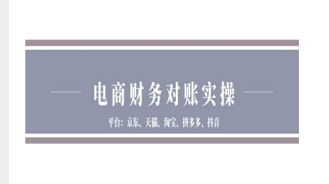 电商财务对账实操-京东天猫淘宝拼多多抖音电商财务对账-最全资源库