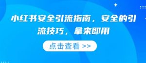 小红书安全引流指南,安全的引流技巧,拿来即用-最全资源库