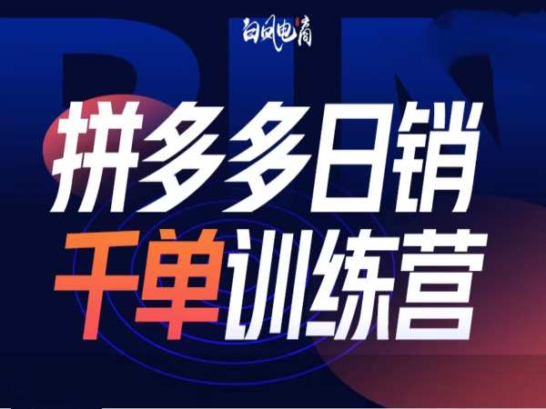 拼多多日销千单训练营第32期,2025开年变化和最新玩法-最全资源库