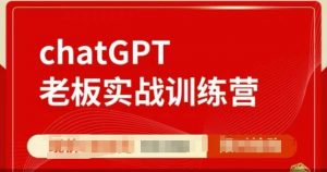 ChatGPT老板实战训练营，用GPT带飞，一人顶一个团队-最全资源库