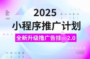 2025小程序推广计划，全新升级撸广告挂JI2.0玩法，日入多张，小白可做【揭秘】-最全资源库