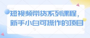 短视频带货系列课程,新手小白可操作的项目-最全资源库