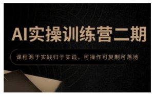 AI实操训练营二期,课程源于实践归于实践,可操作可复制可落地-最全资源库