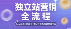 独立站营销全流程，Google SEO优化，社媒站外引流，独家营销技巧-最全资源库