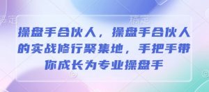 操盘手合伙人，操盘手合伙人的实战修行聚集地，手把手带你成长为专业操盘手-最全资源库