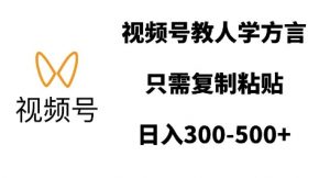 视频号教人学方言,只需复制粘贴,日入多张-最全资源库