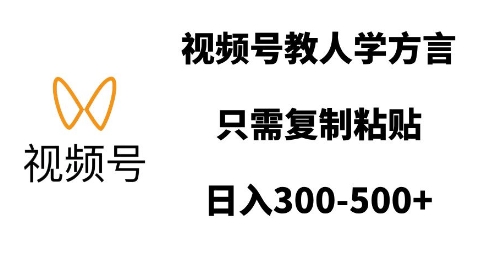 视频号教人学方言,只需复制粘贴,日入多张-最全资源库