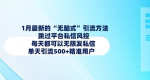 1月最新的无脑式引流方法,跳过平台私信风控,每天都可以无限发私信,单天引流500+精准用户-最全资源库