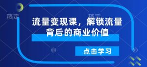 流量变现课，解锁流量背后的商业价值-最全资源库
