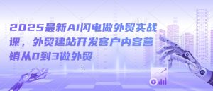 2025最新AI闪电做外贸实战课，外贸建站开发客户内容营销从0到3做外贸-最全资源库