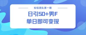 男粉引流新方法不违规，当日即可变现-最全资源库