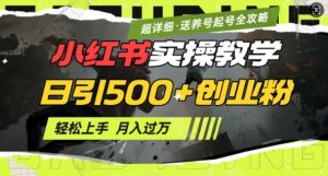 2月小红书最新日引500+创业粉实操教学【超详细】小白轻松上手,月入1W+,附小红书养号起号SOP-最全资源库
