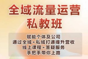 全域流量运营操盘课，赋能个体及公司通过全域+私域打通提升营收-最全资源库