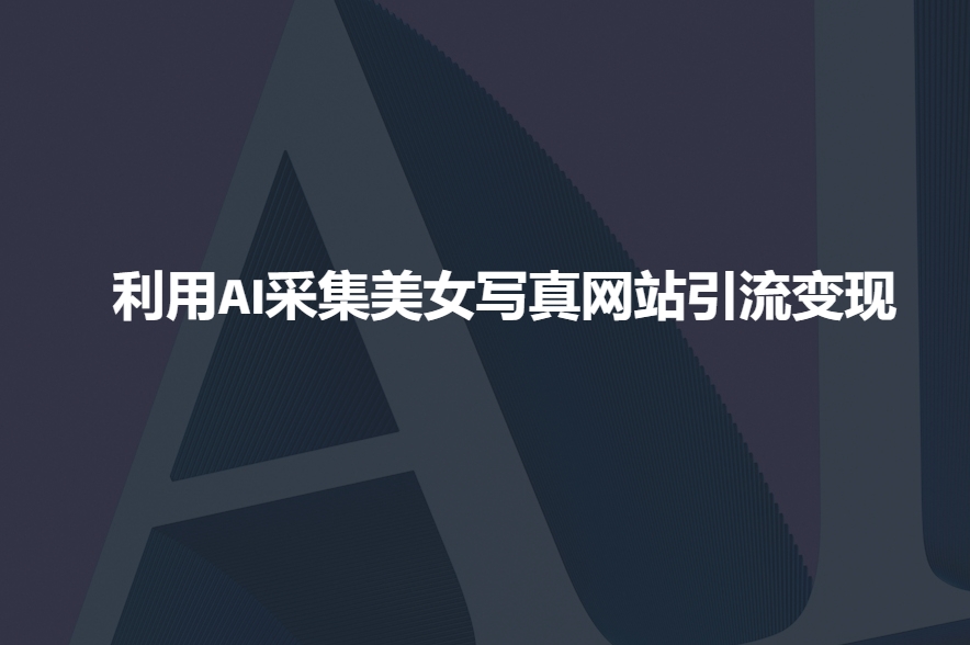 利用AI采集美女写真网站引流变现，引流嘎嘎的-最全资源库