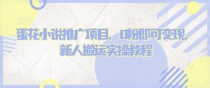 蛋花小说推文项目，0粉即可变现，新人搬运实操教程-最全资源库