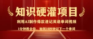 知识硬灌，10秒钟让你记住一个单词，3分钟一个视频，日入多张不是梦-最全资源库