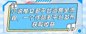 小说推文多平台运营全流程，一个作品多平台发布获取收益-最全资源库